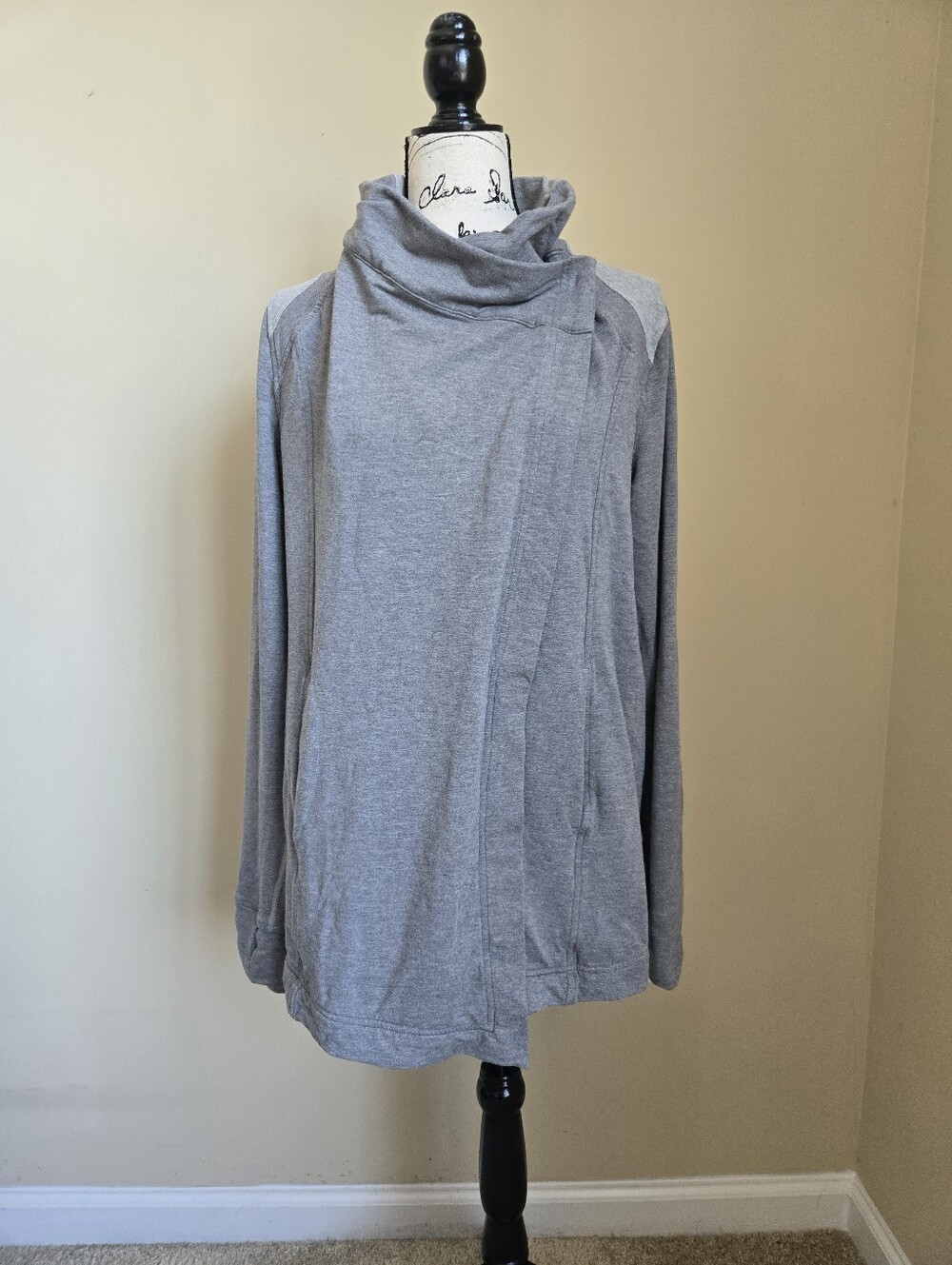Lululemon Coast Wrap Sweatshirt Womens 12 Two Tone Gray